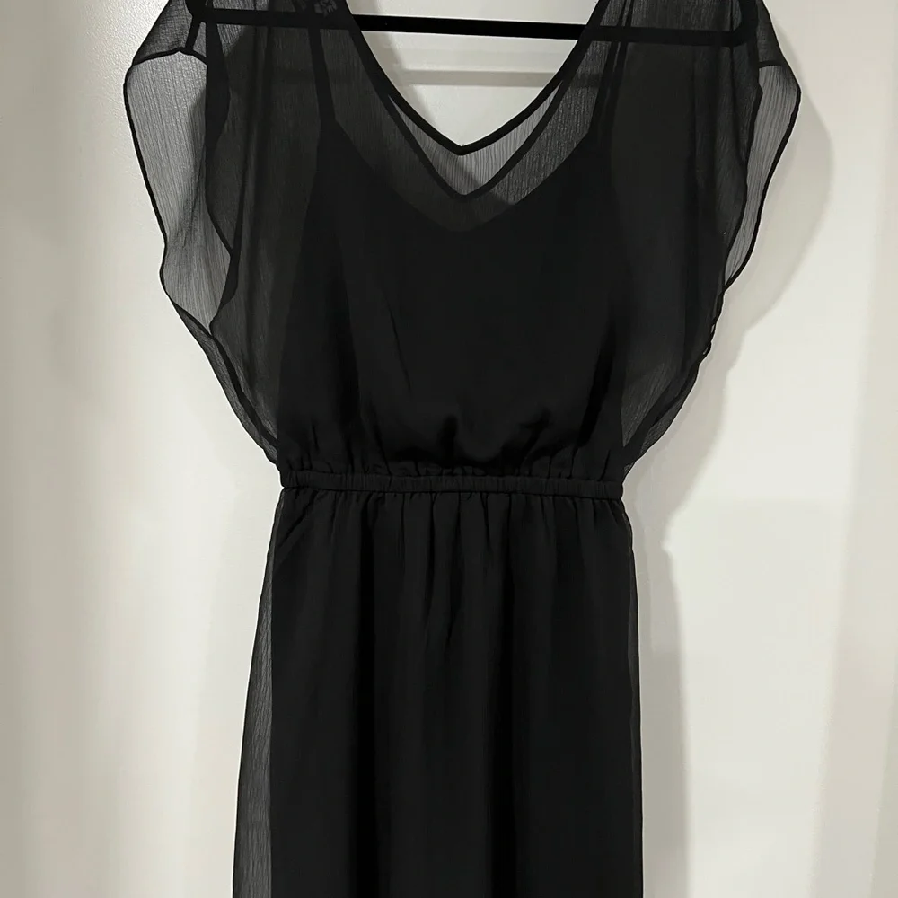 EXPRESS BLACK SHEER DRESS - Picture 3 of 4